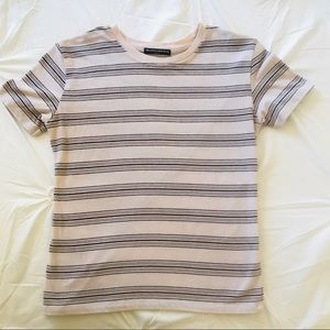 Brandy Melville Striped Pink Tee